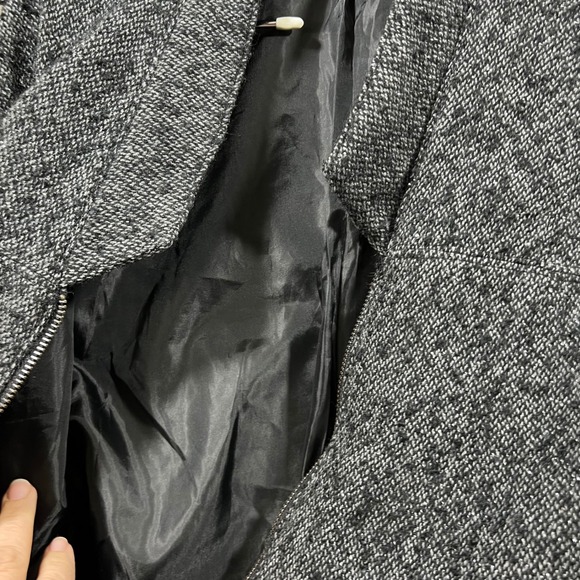 Karl Lagerfeld Tweed Zip Front Wool Blend Sheath Dress / Vest Black White Size L - Picture 7 of 9